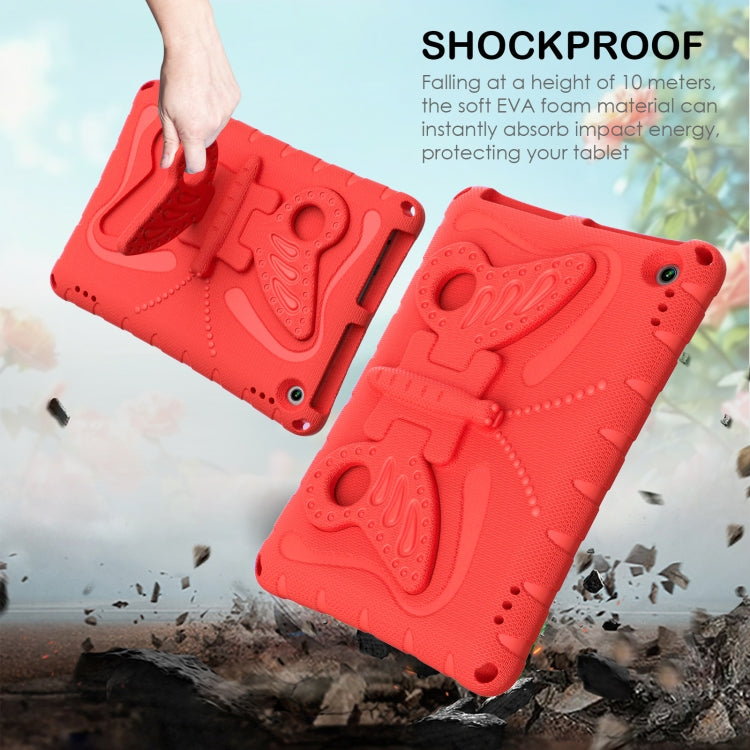 For Amazon Kindle Fire HD10 2021/2023 Butterfly Bracket EVA Shockproof Tablet Case(Red)