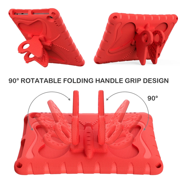 For Amazon Kindle Fire HD10 2021/2023 Butterfly Bracket EVA Shockproof Tablet Case(Red)