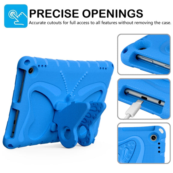 For Amazon Kindle Fire HD10 2021/2023 Butterfly Bracket EVA Shockproof Tablet Case(Blue)