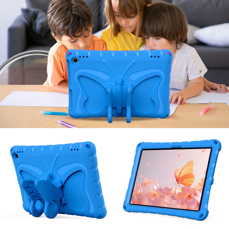 For Amazon Kindle Fire HD10 2021/2023 Butterfly Bracket EVA Shockproof Tablet Case(Blue)