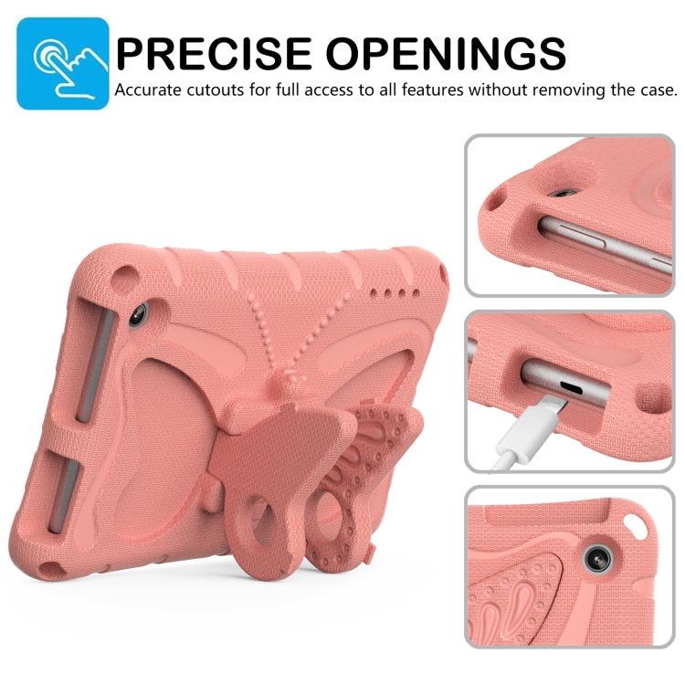 For Amazon Kindle Fire HD7 2022 Butterfly Bracket EVA Shockproof Tablet Case(Pink Orange)