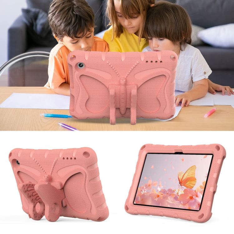 For Amazon Kindle Fire HD7 2022 Butterfly Bracket EVA Shockproof Tablet Case(Pink Orange)