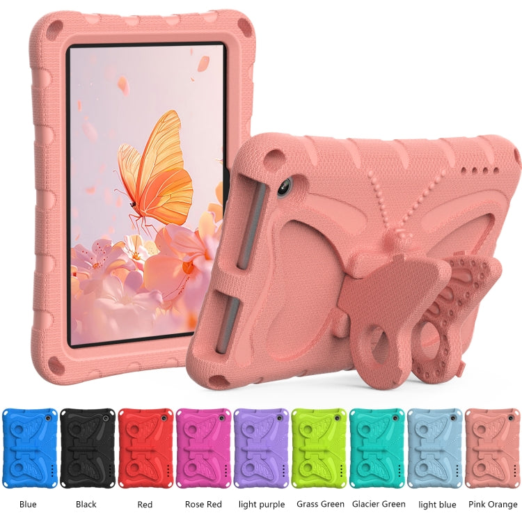 For Amazon Kindle Fire HD7 2022 Butterfly Bracket EVA Shockproof Tablet Case(Pink Orange)