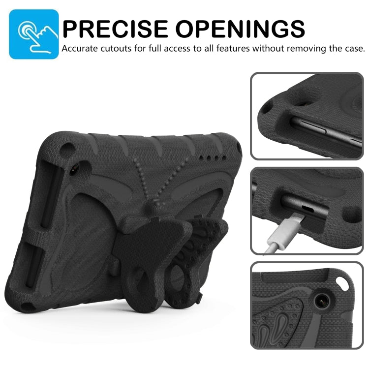 For Amazon Kindle Fire HD7 2022 Butterfly Bracket EVA Shockproof Tablet Case(Black)