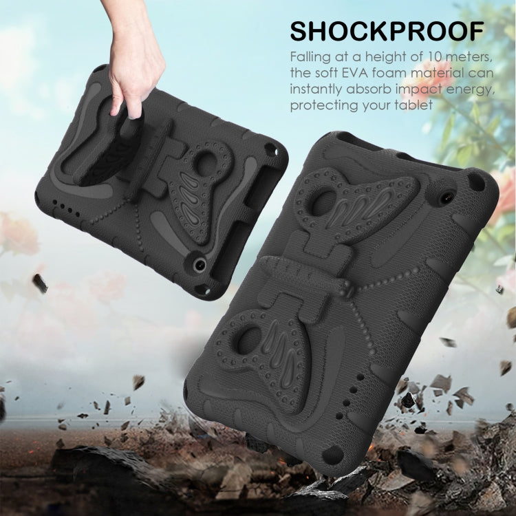 For Amazon Kindle Fire HD7 2022 Butterfly Bracket EVA Shockproof Tablet Case(Black)