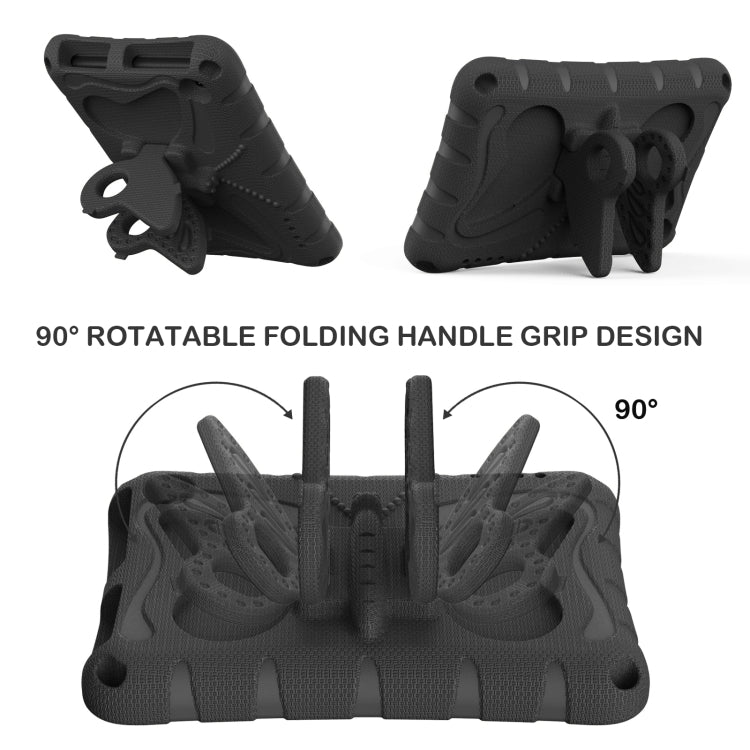 For Amazon Kindle Fire HD7 2022 Butterfly Bracket EVA Shockproof Tablet Case(Black)