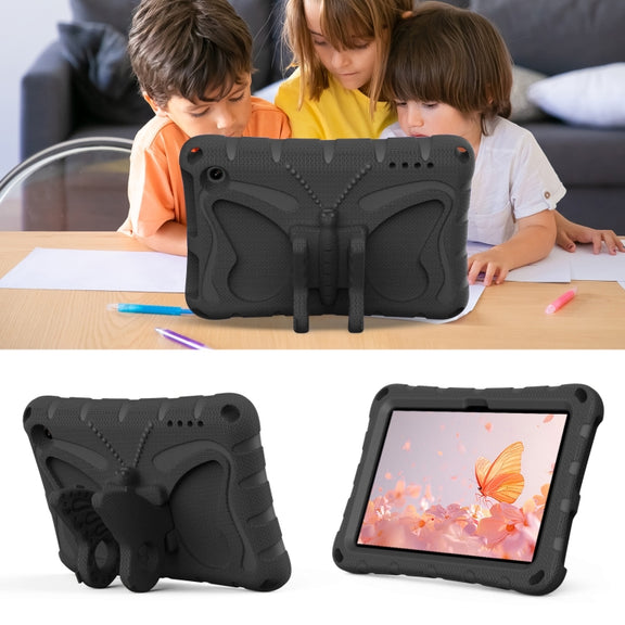 For Amazon Kindle Fire HD7 2022 Butterfly Bracket EVA Shockproof Tablet Case(Black)