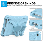 For Amazon Kindle Fire HD7 2022 Butterfly Bracket EVA Shockproof Tablet Case(Light Blue)