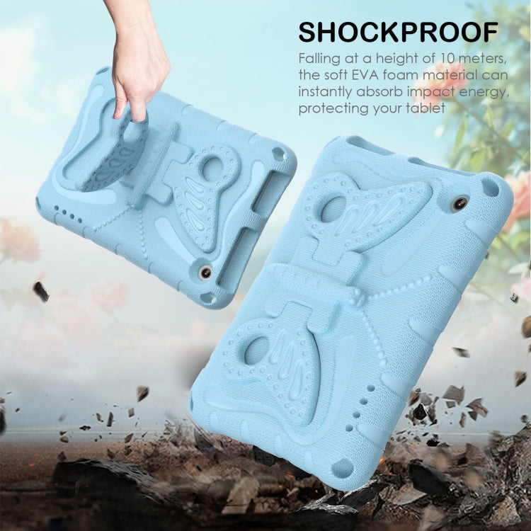 For Amazon Kindle Fire HD7 2022 Butterfly Bracket EVA Shockproof Tablet Case(Light Blue)