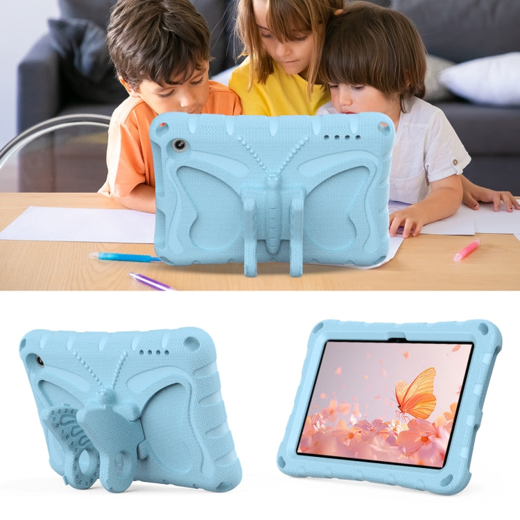 For Amazon Kindle Fire HD7 2022 Butterfly Bracket EVA Shockproof Tablet Case(Light Blue)