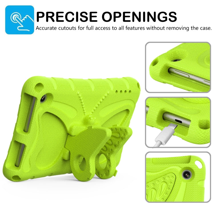 For Amazon Kindle Fire HD7 2022 Butterfly Bracket EVA Shockproof Tablet Case(Grass Green)