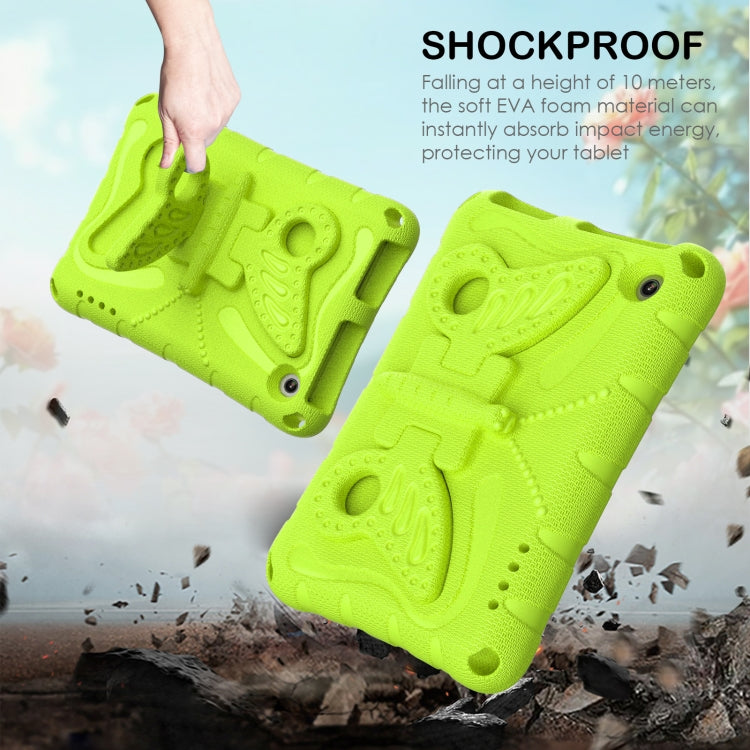 For Amazon Kindle Fire HD7 2022 Butterfly Bracket EVA Shockproof Tablet Case(Grass Green)