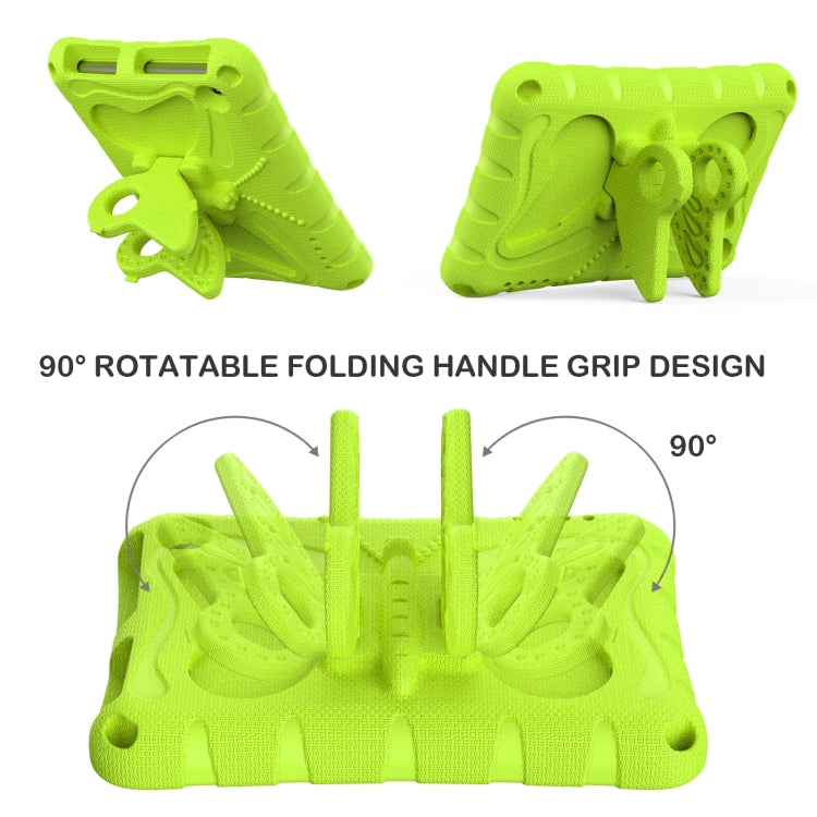 For Amazon Kindle Fire HD7 2022 Butterfly Bracket EVA Shockproof Tablet Case(Grass Green)