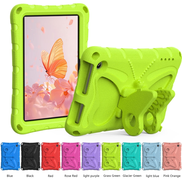 For Amazon Kindle Fire HD7 2022 Butterfly Bracket EVA Shockproof Tablet Case(Grass Green)