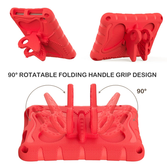 For Amazon Kindle Fire HD7 2022 Butterfly Bracket EVA Shockproof Tablet Case(Red)