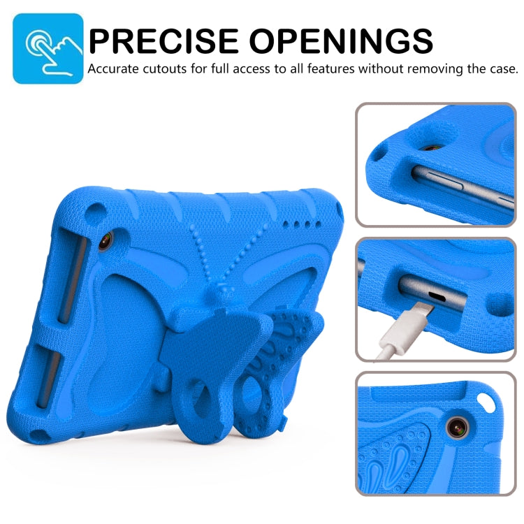 For Amazon Kindle Fire HD7 2022 Butterfly Bracket EVA Shockproof Tablet Case(Blue)