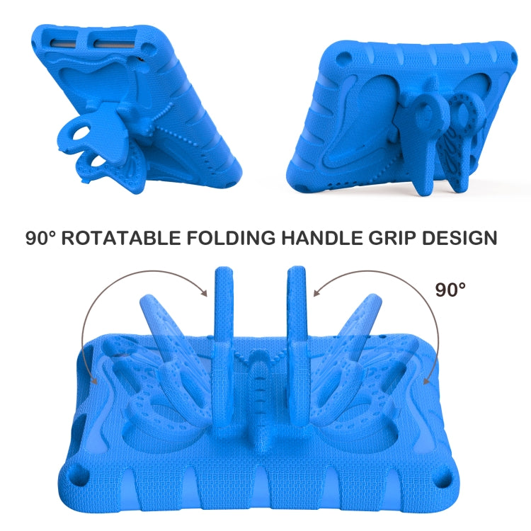 For Amazon Kindle Fire HD7 2022 Butterfly Bracket EVA Shockproof Tablet Case(Blue)