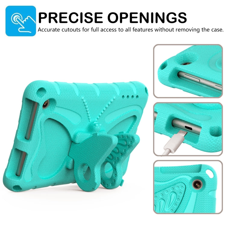 For Amazon Kindle Fire HD7 2022 Butterfly Bracket EVA Shockproof Tablet Case(Mint Green)