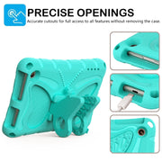 For Amazon Kindle Fire HD7 2022 Butterfly Bracket EVA Shockproof Tablet Case(Mint Green)