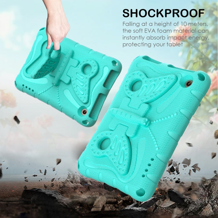 For Amazon Kindle Fire HD7 2022 Butterfly Bracket EVA Shockproof Tablet Case(Mint Green)