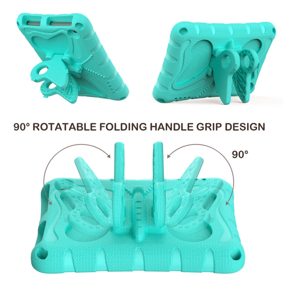 For Amazon Kindle Fire HD7 2022 Butterfly Bracket EVA Shockproof Tablet Case(Mint Green)