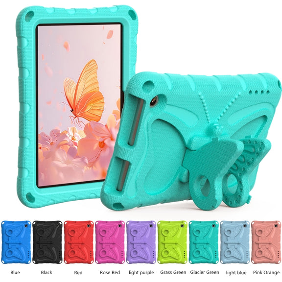 For Amazon Kindle Fire HD7 2022 Butterfly Bracket EVA Shockproof Tablet Case(Mint Green)