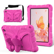 For Amazon Kindle Fire HD7 2022 Butterfly Bracket EVA Shockproof Tablet Case(Rose Red) - Amazon by PMC TechLife | Online Shopping South Africa | PMC TechLife | Buy Now Pay Later Mobicred