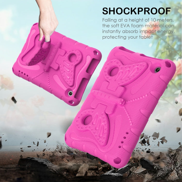 For Amazon Kindle Fire HD7 2022 Butterfly Bracket EVA Shockproof Tablet Case(Rose Red)