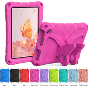 For Amazon Kindle Fire HD7 2022 Butterfly Bracket EVA Shockproof Tablet Case(Rose Red)