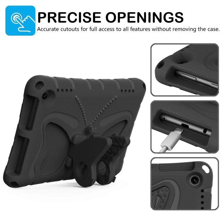 For Amazon Kindle Fire HD8 /8 Plus 2020/2022 Butterfly Bracket EVA Shockproof Tablet Case(Black)