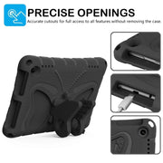 For Amazon Kindle Fire HD8 /8 Plus 2020/2022 Butterfly Bracket EVA Shockproof Tablet Case(Black)