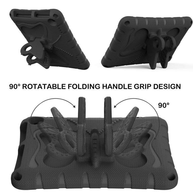 For Amazon Kindle Fire HD8 /8 Plus 2020/2022 Butterfly Bracket EVA Shockproof Tablet Case(Black)