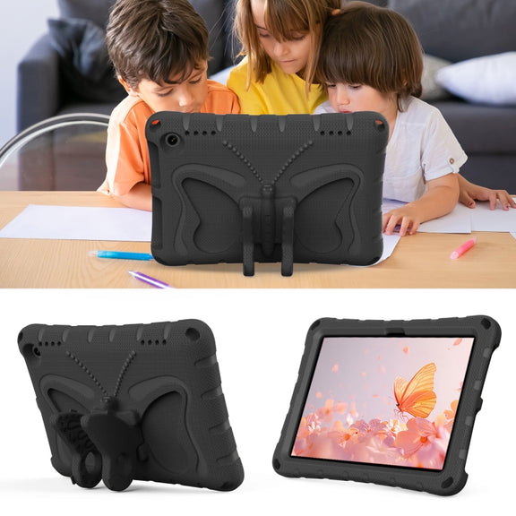 For Amazon Kindle Fire HD8 /8 Plus 2020/2022 Butterfly Bracket EVA Shockproof Tablet Case(Black)