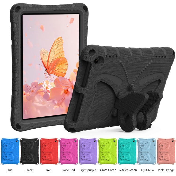 For Amazon Kindle Fire HD8 /8 Plus 2020/2022 Butterfly Bracket EVA Shockproof Tablet Case(Black)