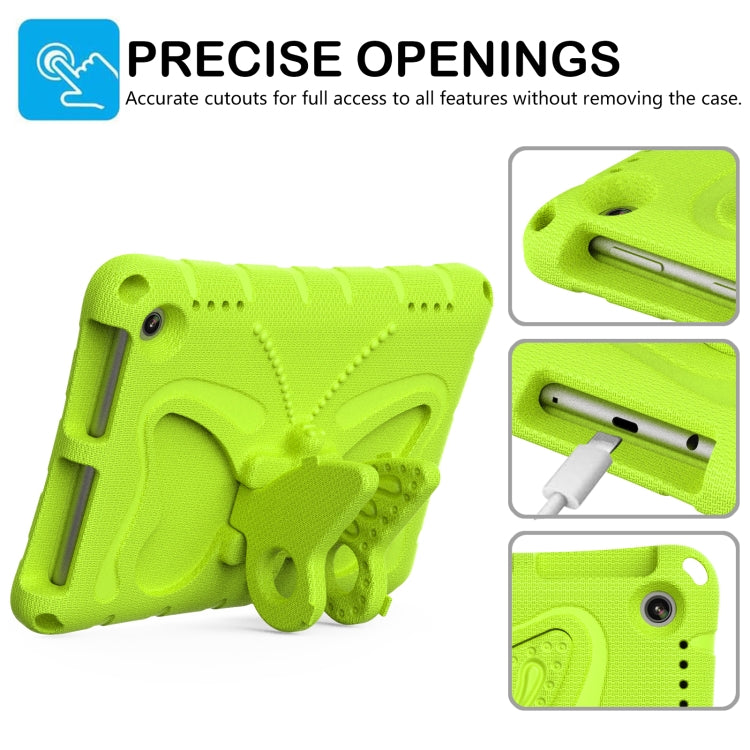 For Amazon Kindle Fire HD8 /8 Plus 2020/2022 Butterfly Bracket EVA Shockproof Tablet Case(Grass Green)