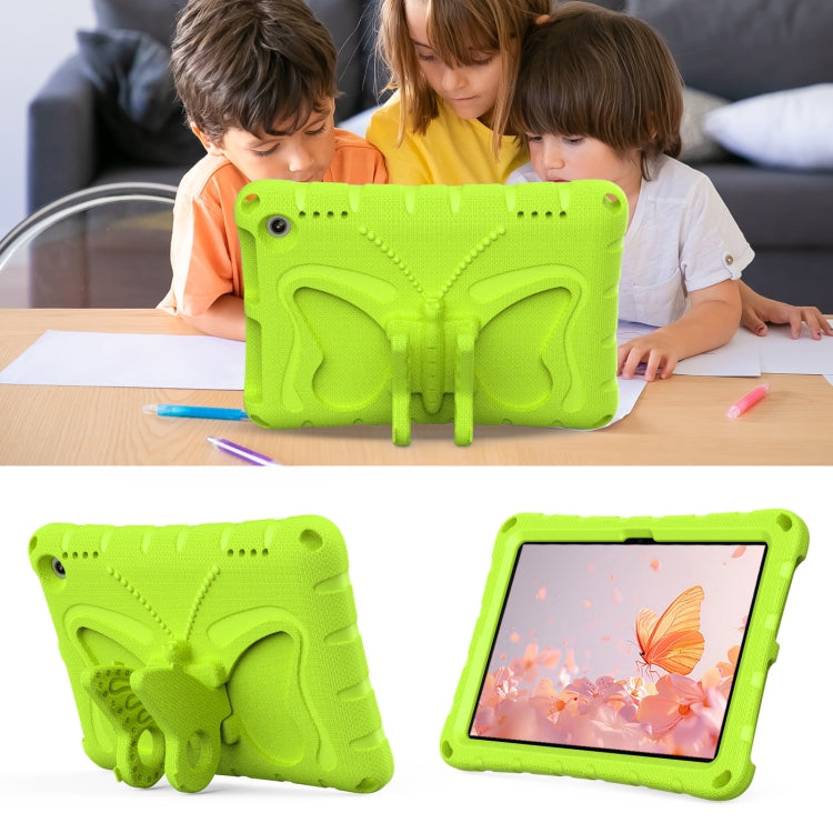 For Amazon Kindle Fire HD8 /8 Plus 2020/2022 Butterfly Bracket EVA Shockproof Tablet Case(Grass Green)