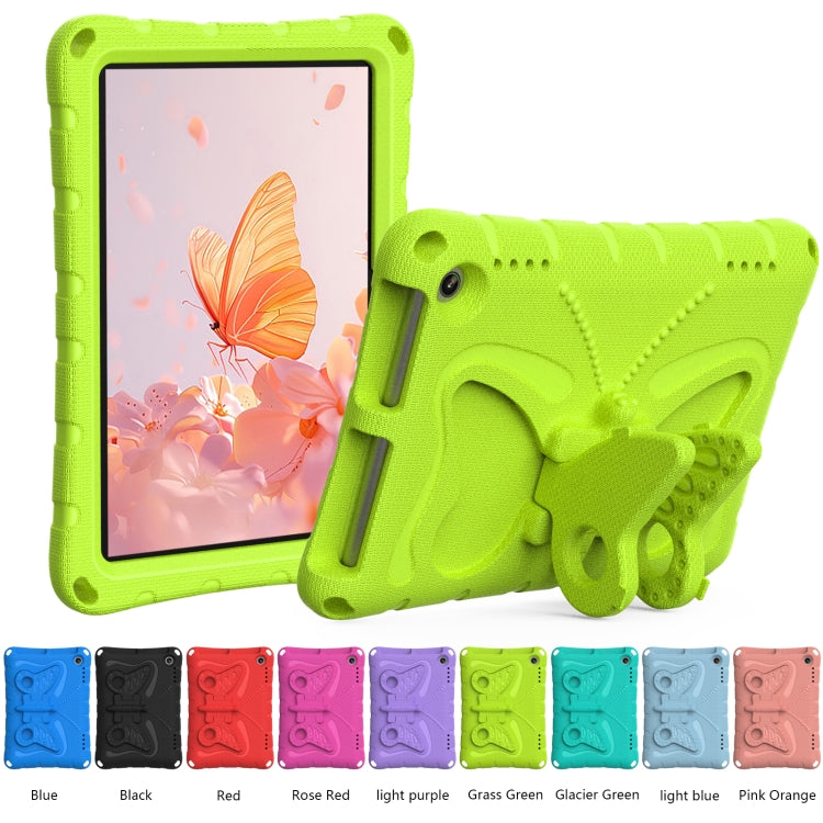 For Amazon Kindle Fire HD8 /8 Plus 2020/2022 Butterfly Bracket EVA Shockproof Tablet Case(Grass Green)