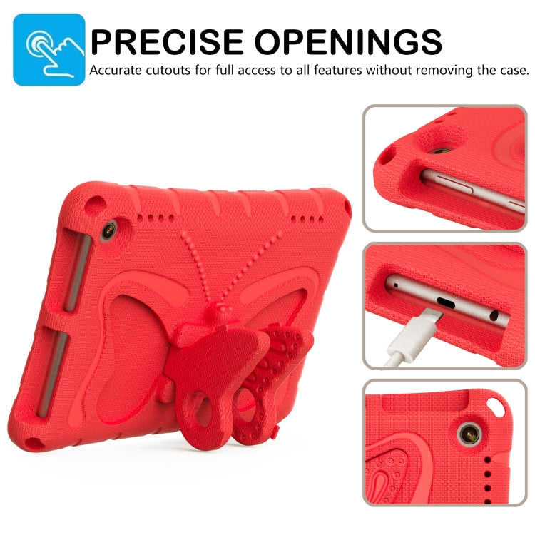 For Amazon Kindle Fire HD8 /8 Plus 2020/2022 Butterfly Bracket EVA Shockproof Tablet Case(Red)