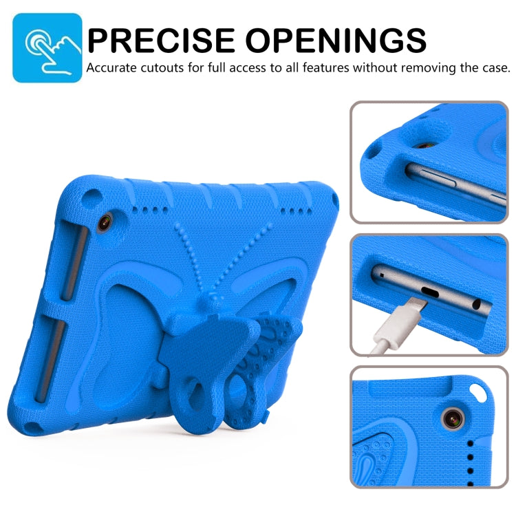 For Amazon Kindle Fire HD8 /8 Plus 2020/2022 Butterfly Bracket EVA Shockproof Tablet Case(Blue)