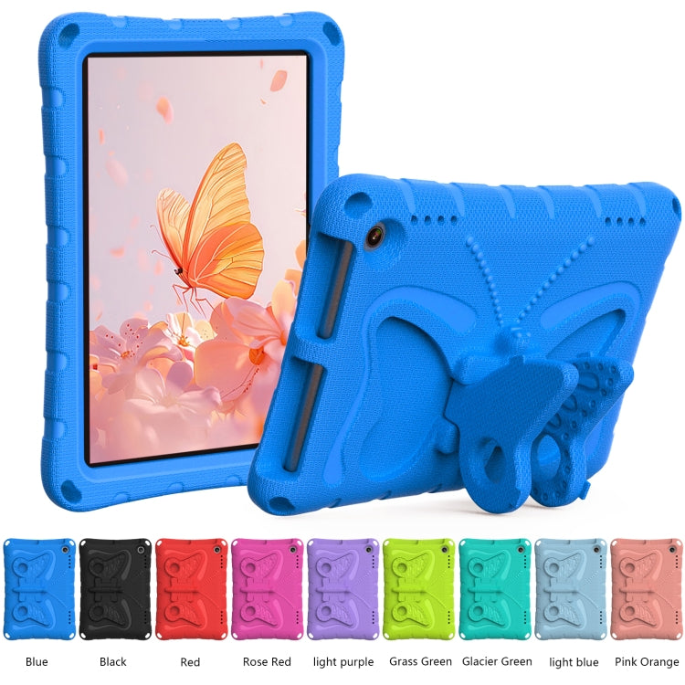 For Amazon Kindle Fire HD8 /8 Plus 2020/2022 Butterfly Bracket EVA Shockproof Tablet Case(Blue)