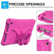 For Amazon Kindle Fire HD8 /8 Plus 2020/2022 Butterfly Bracket EVA Shockproof Tablet Case(Rose Red)