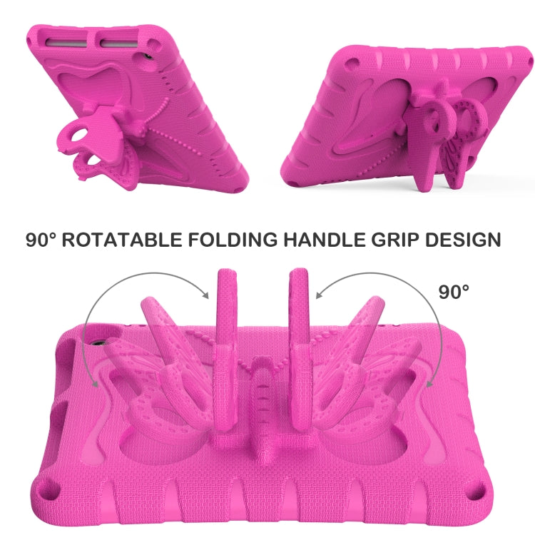 For Amazon Kindle Fire HD8 /8 Plus 2020/2022 Butterfly Bracket EVA Shockproof Tablet Case(Rose Red)