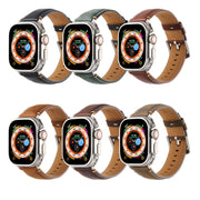 Stitched Genuine Leather Watch Band For Apple Watch 42mm / 41mm / 40mm / 38mm(Frosted Brown)