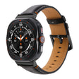 For Samsung Galaxy Watch Ultra 47mm Stitched Black Buckle Genuine Leather Watch Band(Pull Up Leather Black) - Watch Bands by PMC TechLife | Online Shopping South Africa | PMC TechLife | Buy Now Pay Later Mobicred