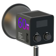 C60R 60W RGB Stage Lamp Professional Video Photography COB Fill Light With 8 Batteries, Plug:EU Plug