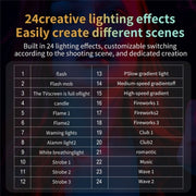 C60R 60W RGB Stage Lamp Professional Video Photography COB Fill Light With 8 Batteries, Plug:EU Plug