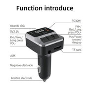 C65 Dual Type-C Port PD 30W Fast Charging Adapter Car Bluetooth FM Transmitter