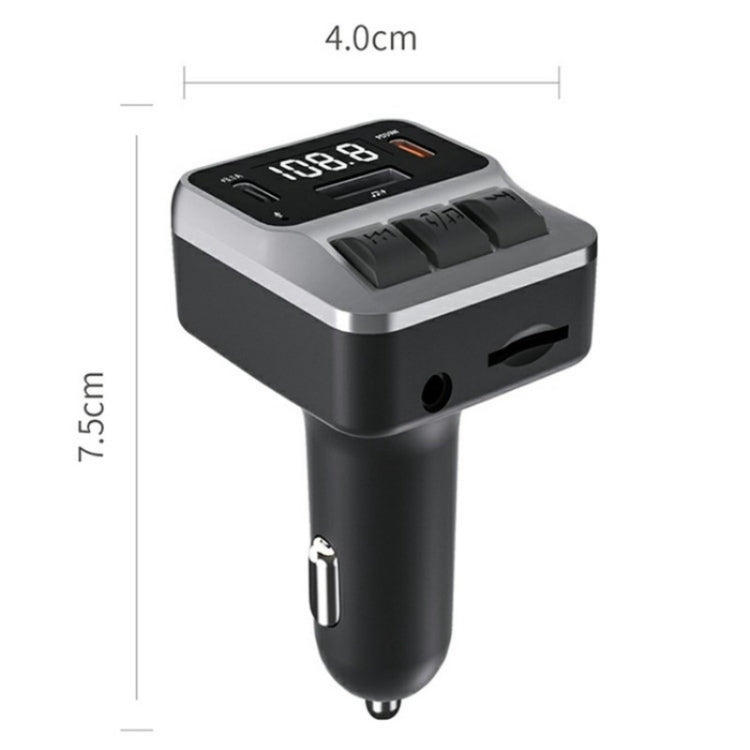 C65 Dual Type-C Port PD 30W Fast Charging Adapter Car Bluetooth FM Transmitter