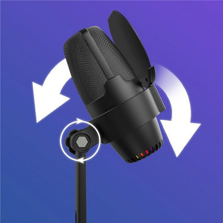 ME9 USB Microphone ENC Noise Reduction Desktop Microphone With RGB Light(Pink)