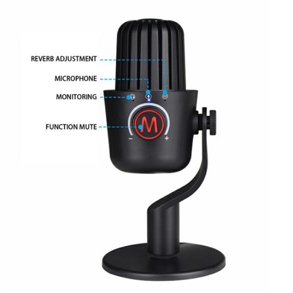 PDO-20 USB Gaming Desktop Microphone Noise Reduction Condenser Microphone(White)